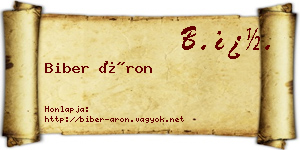 Biber Áron névjegykártya