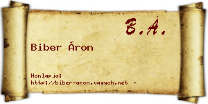 Biber Áron névjegykártya
